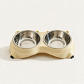 Estación de comederos doble de acero inoxidable - PawCareShop