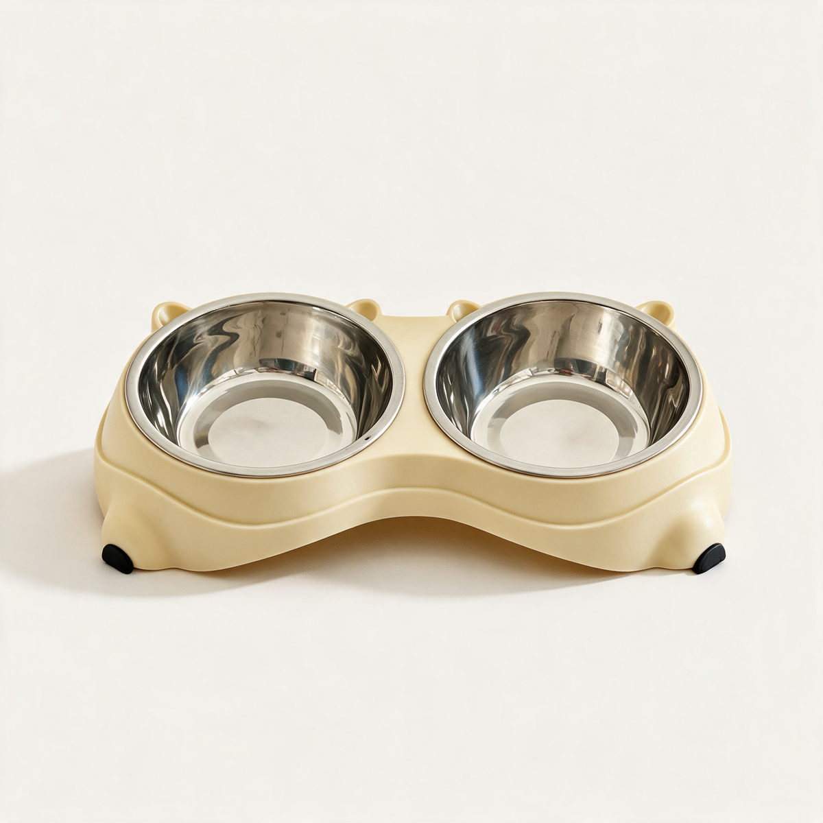 Estación de comederos doble de acero inoxidable - PawCareShop