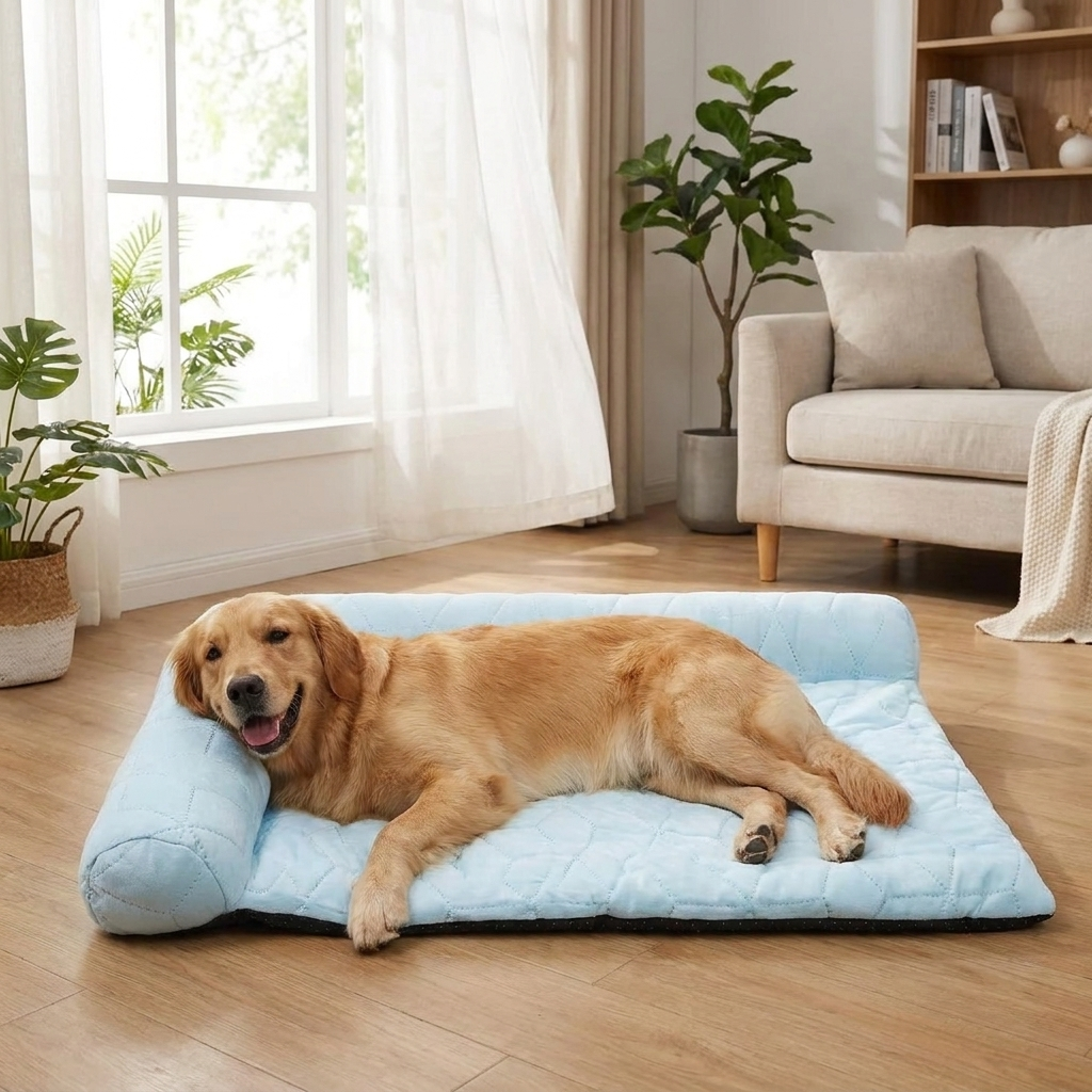 Perro relajado y fresco sobre la cama refrescante - PawCareShop