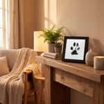 Huella enmarcada como decoración